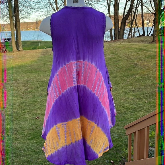 Tie-dyed & floral on swing tunic/mini M - Picture 5 of 9